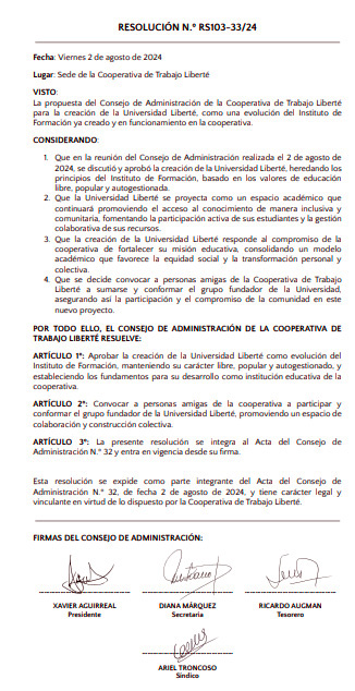 Resolution RS 103-33/24 from INAES