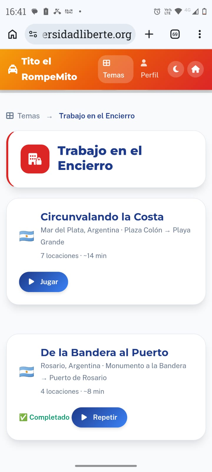 Tito el RompeMito - Vista móvil